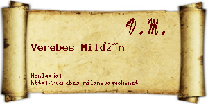 Verebes Milán névjegykártya