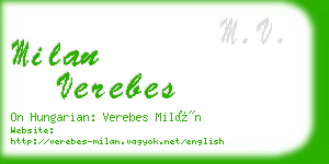 milan verebes business card